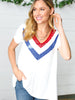 Patriotic Sequin V Neck French Terry Top