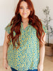 Anywhere We Go Flutter Sleeve Top in Blue Combo