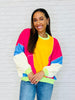 Blockbuster Color Block Pullover in Bright