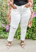 Mid-rise Boyfriend Destroyed White Jeans