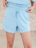 We're Only Getting Better Drawstring Shorts in Sky Blue
