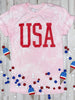 USA (Red Ink) Pink Distressed Tee