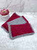 Maroon and Grey Crocheted Dish Towel - Set of 3
