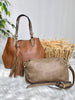 Aliza Large Tassel 2 in 1 Satchel in Brown