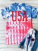 USA (Red Ink) Flag Tie Dye Tee