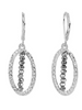 Antique Silver Oval Faceted Dangle Earrings