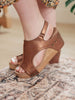 Walk This Way Wedge Sandals in Antique Bronze