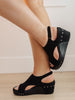 Walk This Way Wedge Sandals in Black Suede